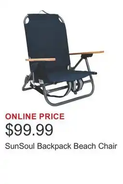 Costco SunSoul Backpack Beach Chair offer