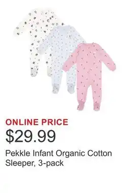 Costco Pekkle Infant Organic Cotton Sleeper, 3-pack offer