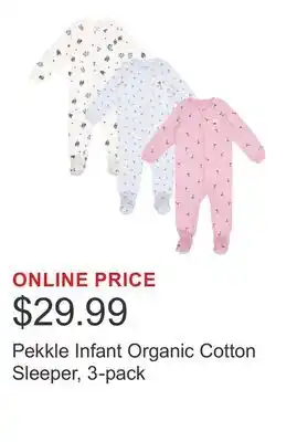 Costco Pekkle Infant Organic Cotton Sleeper, 3-pack offer