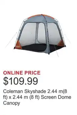 Costco Coleman Skyshade 2.44 m(8 ft) x 2.44 m (8 ft) Screen Dome Canopy offer