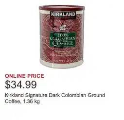 Costco Kirkland Signature Dark Colombian Ground Coffee offer