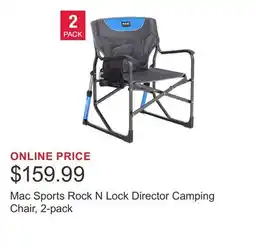 Costco Mac Sports Rock N Lock Director Camping Chair, 2-pack offer