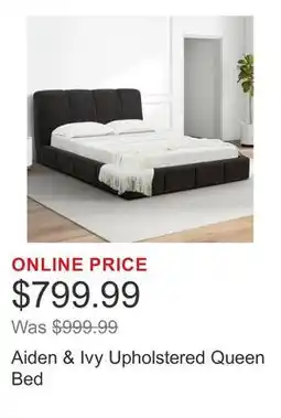 Costco Aiden & Ivy Upholstered Queen Bed offer
