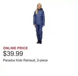 Costco Paradox Kids Rainsuit, 2-piece offer