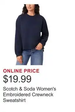 Costco Scotch & Soda Women's Embroidered Crewneck Sweatshirt offer