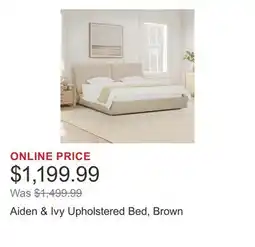 Costco Aiden & Ivy Upholstered Bed, Brown offer