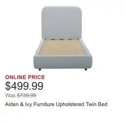 Costco Aiden & Ivy Furniture Upholstered Twin Bed offer