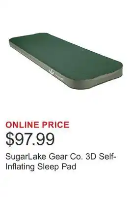 Costco SugarLake Gear Co. 3D Self-Inflating Sleep Pad offer