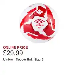 Costco Umbro - Soccer Ball, Size 5 offer