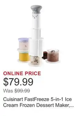 Costco Cuisinart FastFreeze 5-in-1 Ice Cream Frozen Dessert Maker, Includes 4 Mixing Cups with Lids offer