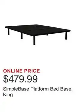 Costco SimpleBase Platform Bed Base, King offer