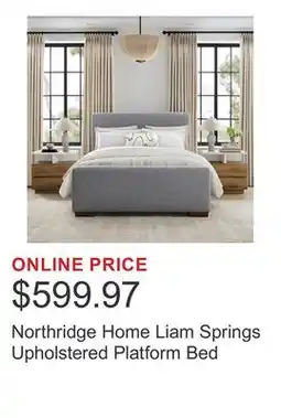 Costco Northridge Home Liam Springs Upholstered Platform Bed offer