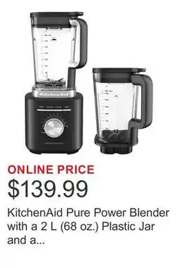 Costco KitchenAid Pure Power Blender with a 2 L (68 oz.) Plastic Jar and a Bonus 1.85 L (62 oz.) Glass Jar offer