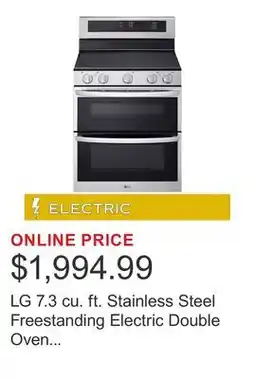 Costco LG 7.3 cu. ft. Stainless Steel Freestanding Electric Double Oven Range with ProBake Convection offer