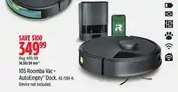 Canadian Tire iRobot 105 Roomba Vac + AutoEmpty Dock offer