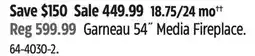 Canadian Tire Garneau 54˝ Media Fireplace offer