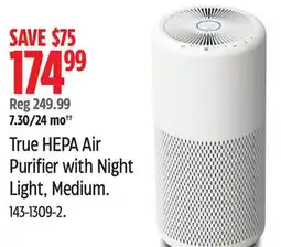 Canadian Tire Noma True HEPA Air Purifier with Night Light, Medium offer