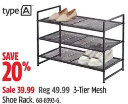 Canadian Tire Type A 3-Tier Mesh Shoe Rack offer