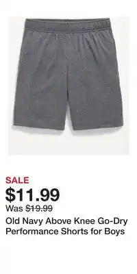 Old Navy Old Navy Above Knee Go-Dry Performance Shorts for Boys offer