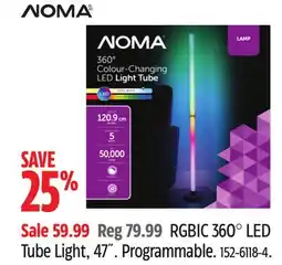 Canadian Tire Noma RGBIC 360° LED Tube Light, 47˝ offer