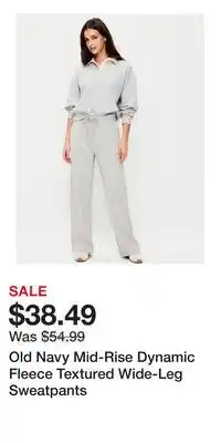 Old Navy Old Navy Mid-Rise Dynamic Fleece Textured Wide-Leg Sweatpants offer