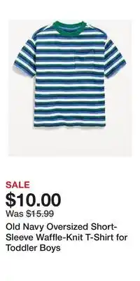 Old Navy Old Navy Oversized Short-Sleeve Waffle-Knit T-Shirt for Toddler Boys offer