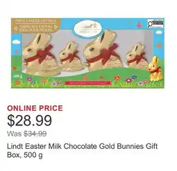 Costco Lindt Easter Milk Chocolate Gold Bunnies Gift Box offer