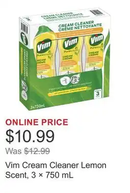 Costco Vim Cream Cleaner Lemon Scent, 3 × offer