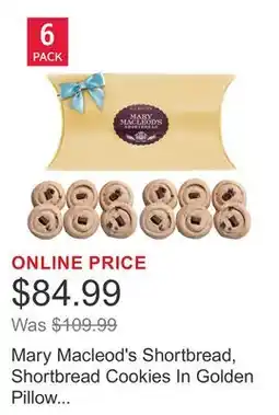 Costco Mary Macleod's Shortbread, Shortbread Cookies In Golden Pillow Boxes, 6 × offer