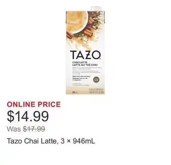 Costco Tazo Chai Latte, 3 × offer