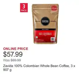 Costco Zavida 100% Colombian Whole Bean Coffee offer