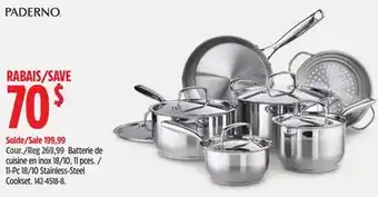 Canadian Tire Paderno 11-Pc 18/10 Stainless-Steel Cookset offer