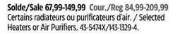 Canadian Tire Honeywell Selected Heaters or Air Purifiers offer