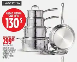 Canadian Tire Lagostina 10-Pc 3-Ply Clad Artigiano Cookset offer