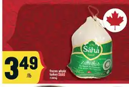 Marché Adonis Frozen whole turkey Halal offer