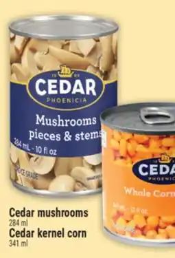Marché Adonis Cedar mushrooms 284ml or Cedar kernel corn offer