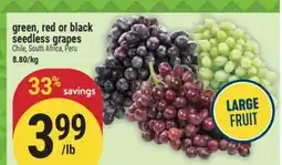 Marché Adonis Green, red or black seedless grapes offer