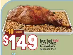 Marché Adonis Leg of lamb Halal Slow Cooked & served with seasoned Rice offer