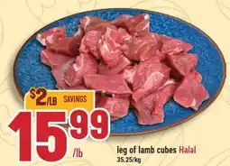 Marché Adonis Leg of lamb cubes Halal offer