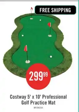 The Brick Costway 5 X 10 Ft Professional Golf Practice Mat With 3 Holes And Golf Balls For Home offer