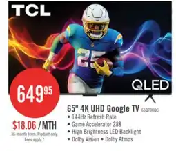 The Brick TCL 65 Q79K QLED 4K UHD Smart Google TV (65Q79K) – 2025 Model offer