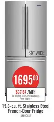 The Brick Maytag 30 19.6 Cu. Ft. French-Door Refrigerator - Fingerprint Resistant Stainless Steel - MFB2055FRZ offer
