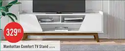 The Brick Manhattan Comfort Mid-Century Modern Marcus 62.99 TV Stand with Solid Wood Legs - White offer