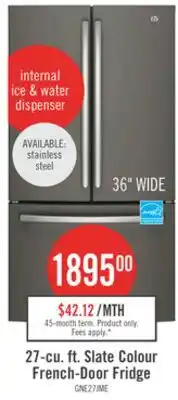 The Brick GE 36 27 Cu. Ft. French-Door Refrigerator - Slate - GNE27JMMES offer