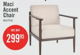 The Brick Maci 28.9 Linen-Look Accent Chair with Wood Legs – Taupe offer