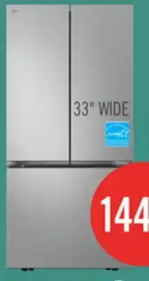 The Brick LG 33 21 Cu. Ft. French 3-Door Refrigerator – Fingerprint Resistant Stainless Steel - LF21C6000V offer
