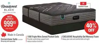 The Brick Beautyrest Black Hotel Cornerstone Suite Tight Top Firm Queen Mattress offer