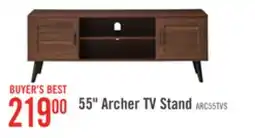 The Brick Archer 55 Modern TV Stand with Storage for TVs up to 58- Dark Walnut offer