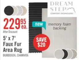 The Brick Dream Step Memory Foam Bubble Dark Grey Faux Fur Area Rug - 5' x 7' offer