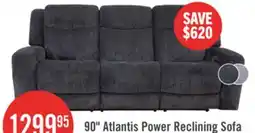 The Brick Atlantis 90 Fabric Power Reclining Sofa with USB Ports - Dove Grey offer